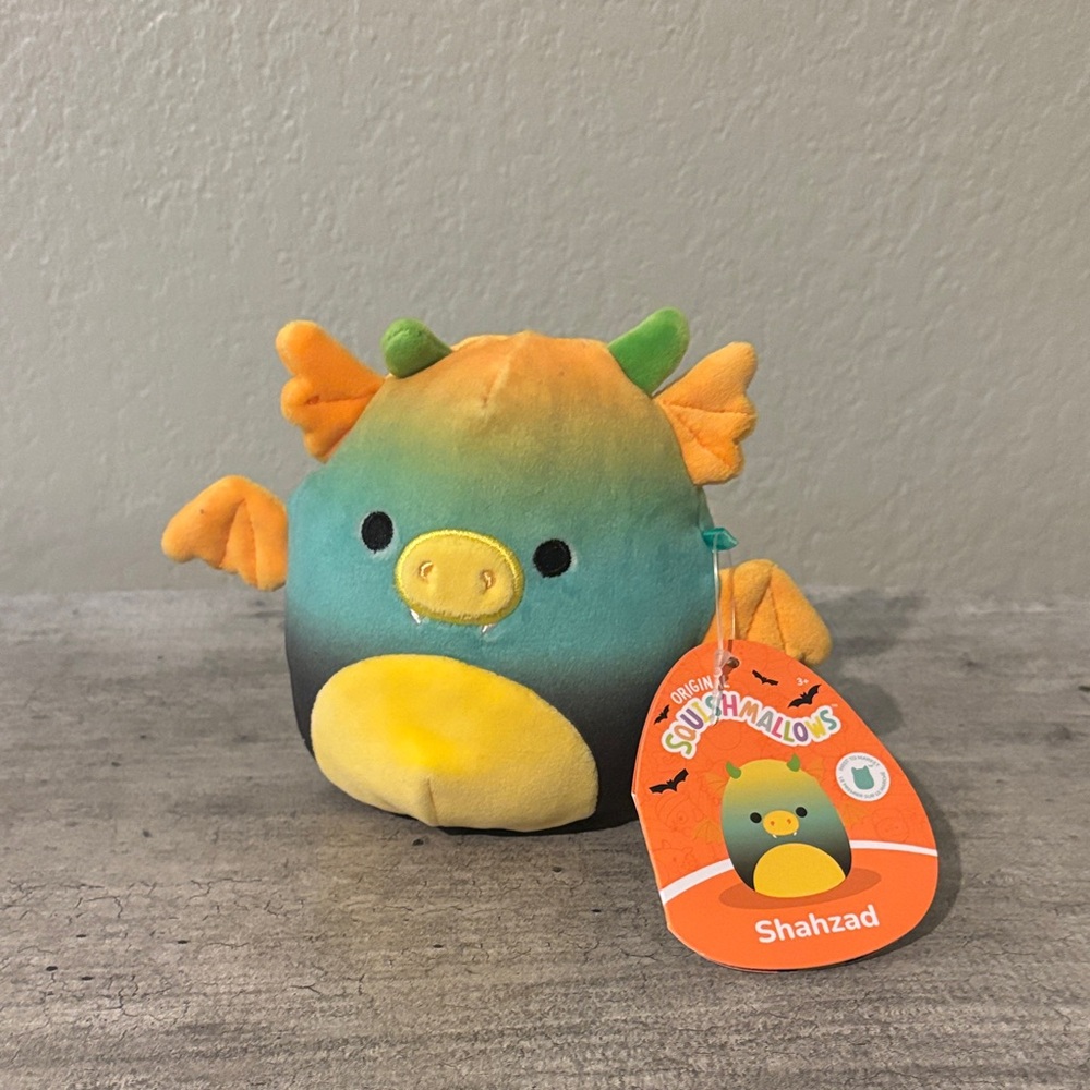 Squishmallows Shahzad Dragon Plush - Green and Yellow 4.5” Plush